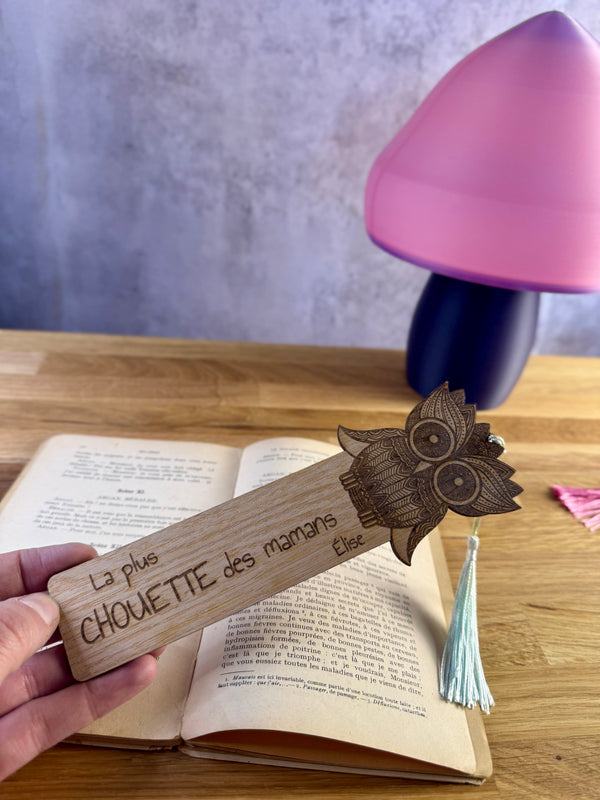 Marcapáginas personalizado con forma de búho