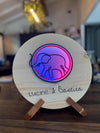 Customised indoor LED sign in wood - remote control included